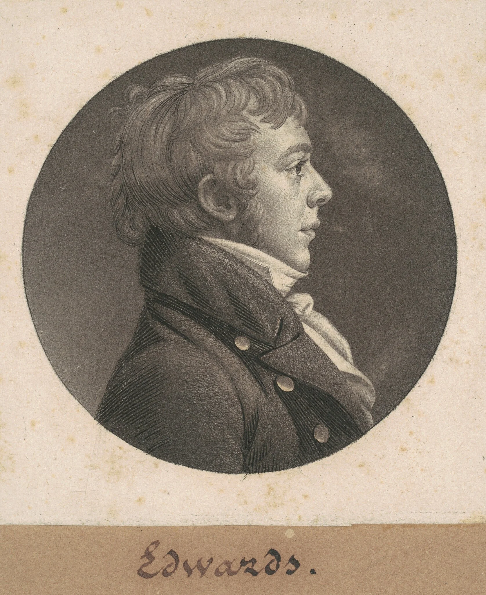Horace Hampton Edwards, by Charles Balthazar Julien Févret de Saint-Mémin, ink, 1807