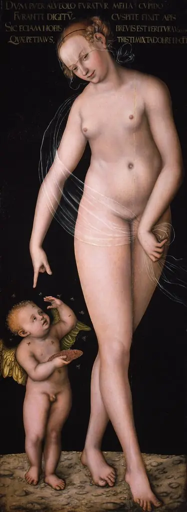 Venus with Cupid stealing honey