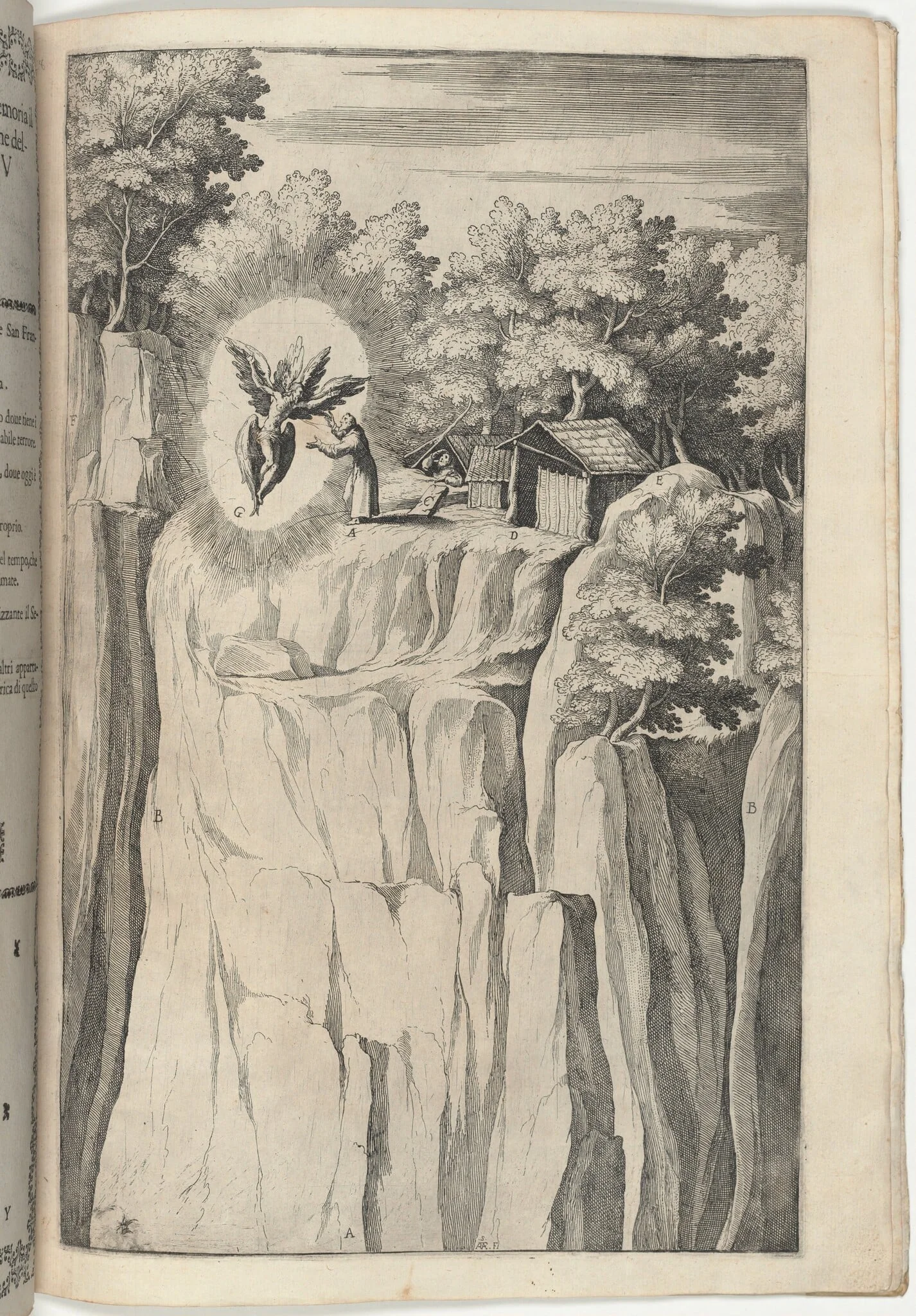 Stigmata of Saint Francis (Stimmate di San Francesco) [plate Y], by Jacopo Ligozzi, ink, 1612