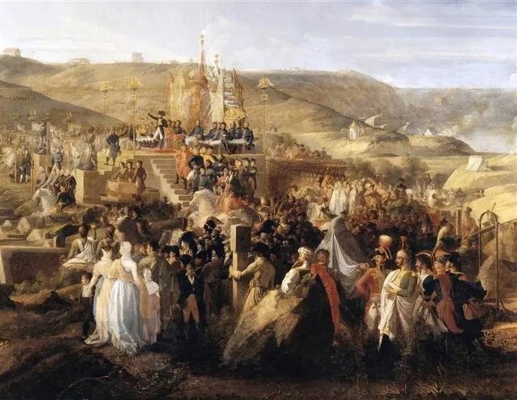 Napoleon I, at the Boulogne camp, distributes the crosses of the Legion of Honor, August 16, 1804