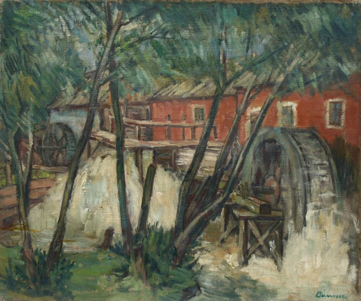 Moară roșie la Câmpulung, by Marius Bunescu, 1949