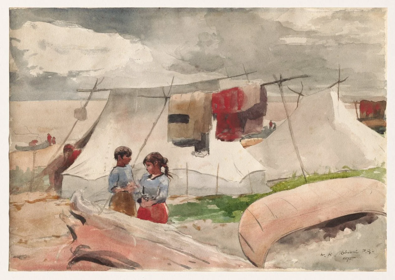 Indian Camp, Roberval, P.Q., by Winslow Homer, 1895