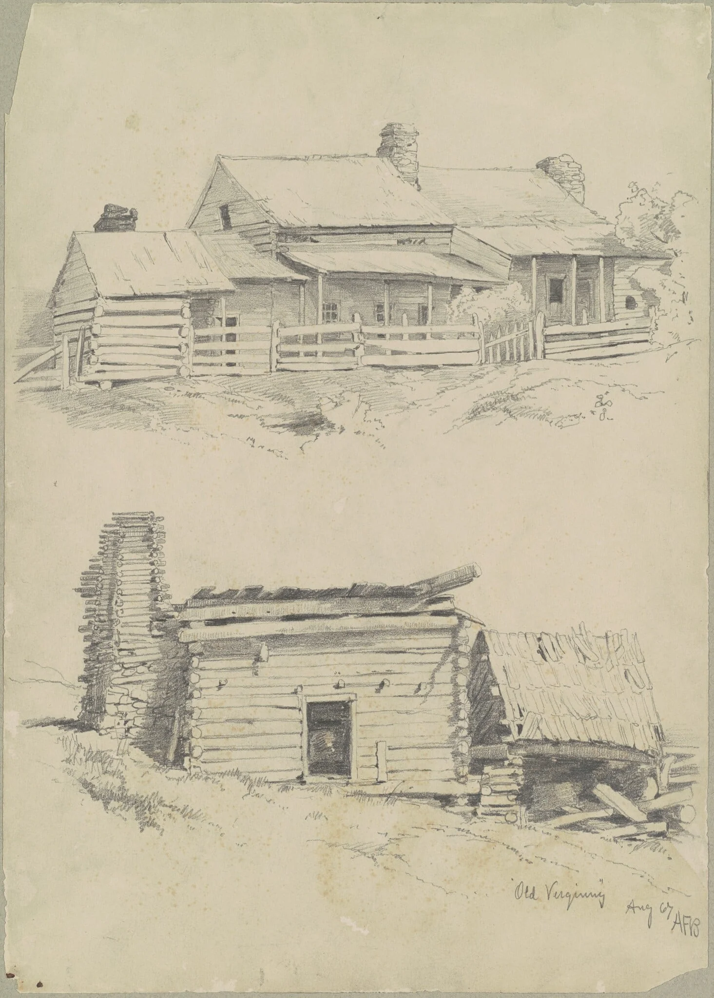 Old Virginny, by Andrew Fisher Bunner, graphite, 1867
