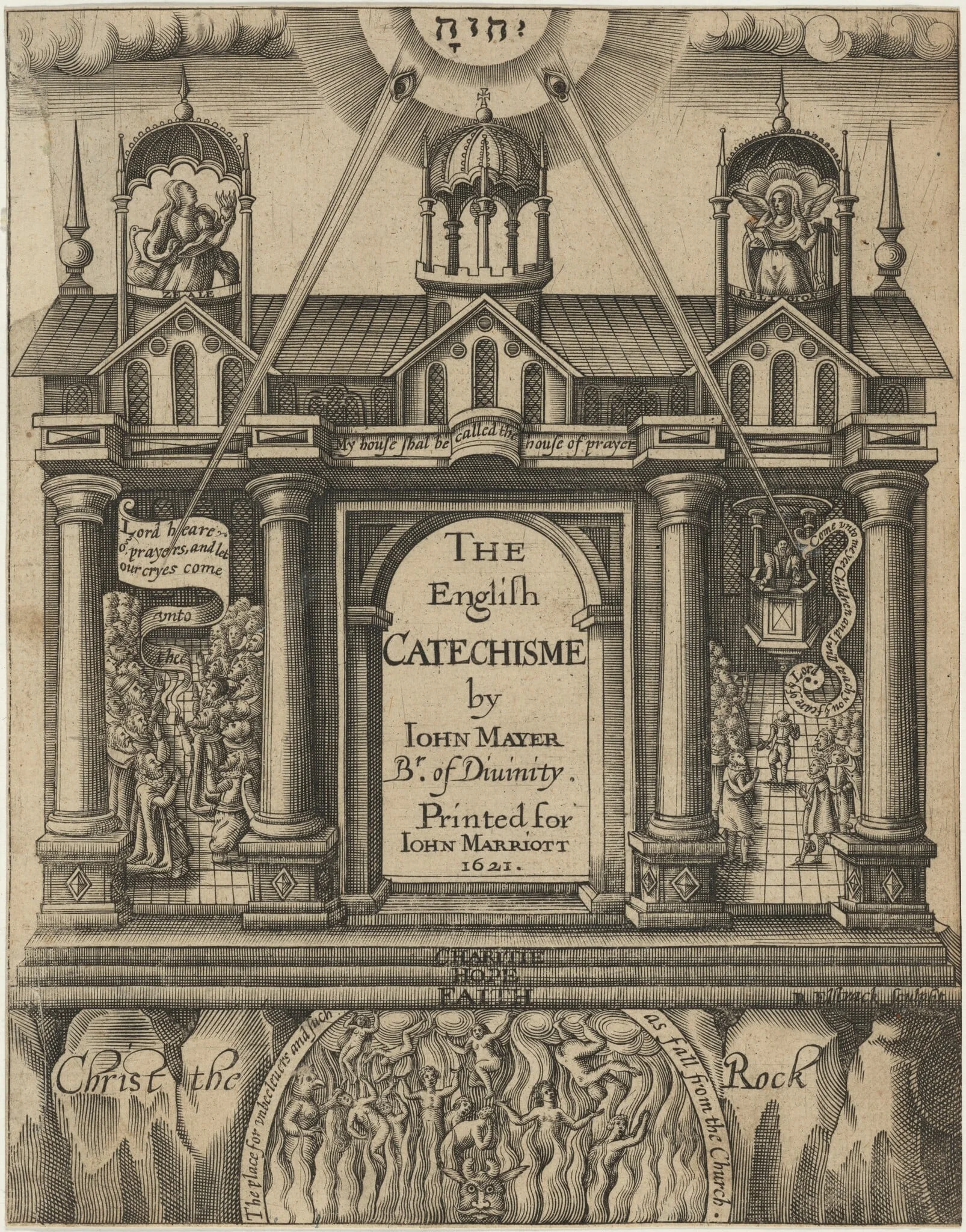 Title Page. English Catechisme by John Mayer, by Renold Elstrack, ink, 1621