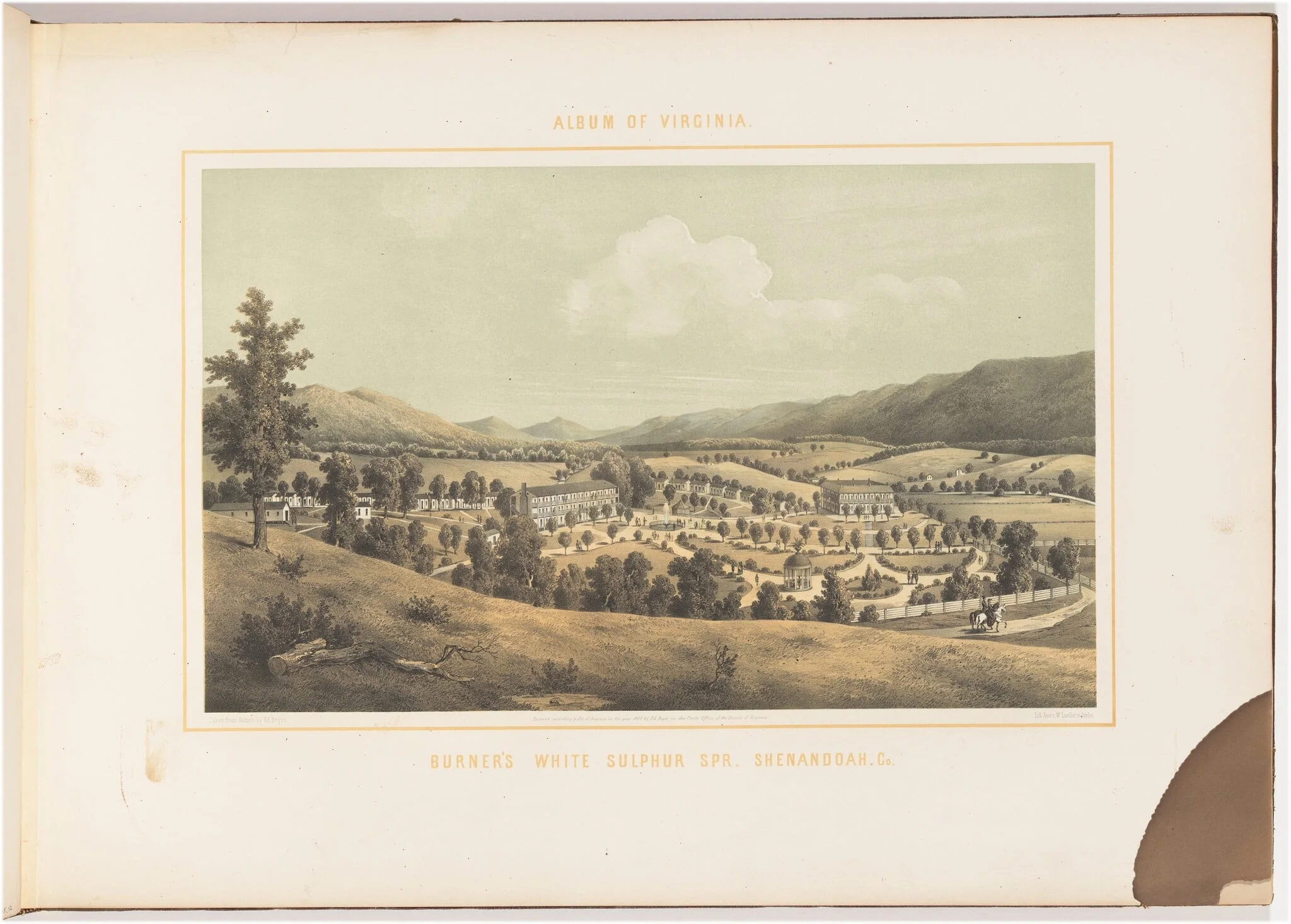 Burner's White Sulphur Spring, Shenandoah County, by Edward Beyer, ink, 1857