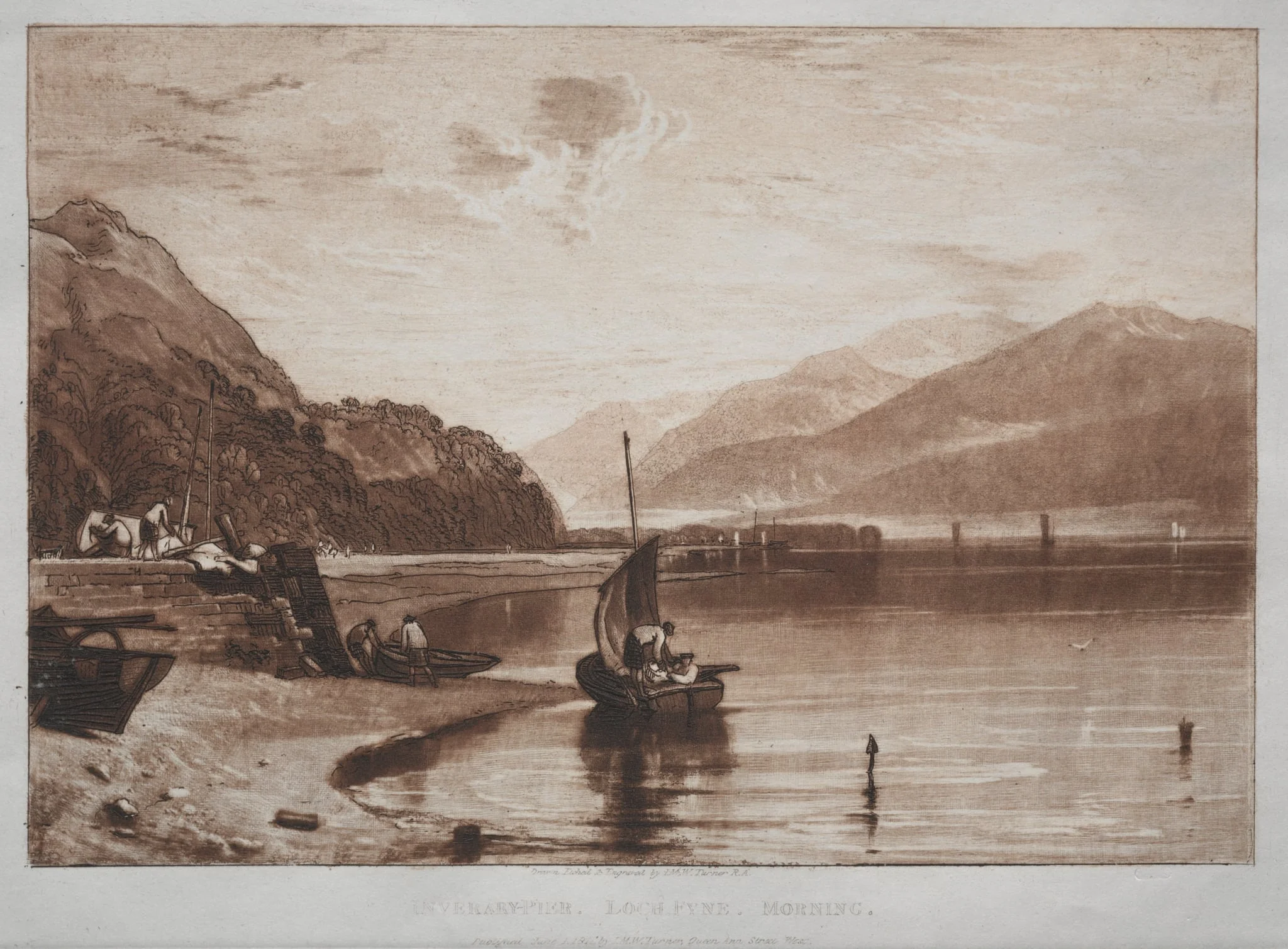 Liber Studiorum:  Inverary Pier, Lock Fyne, Morning, by Joseph Mallord William Turner, 1823