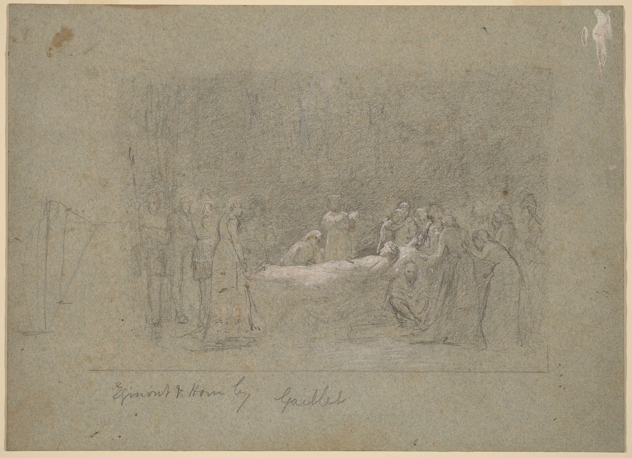 Egmont and Hoorn, by Thomas Hovenden, graphite, 1868