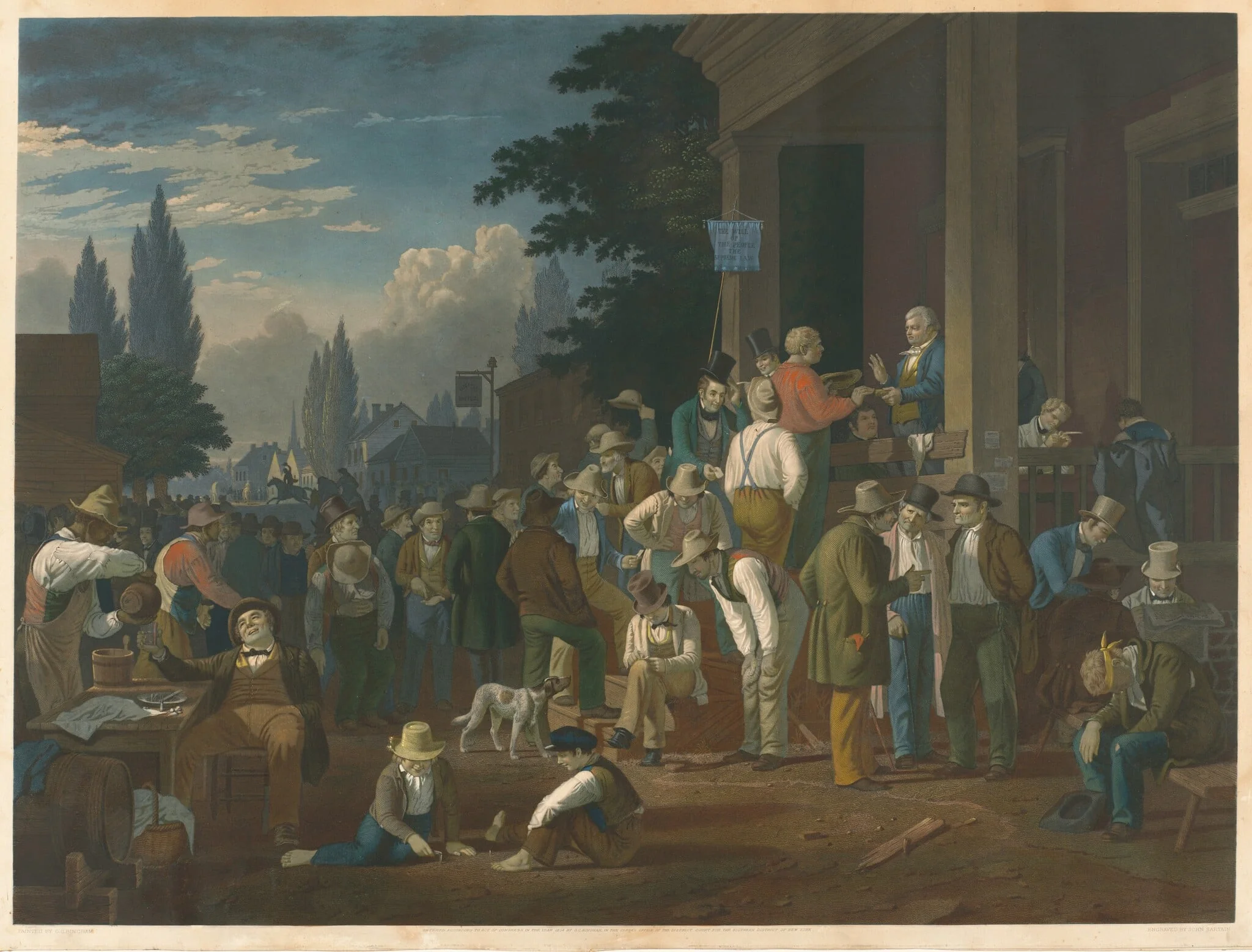 The County Election, by John Sartain, ink, 1854
