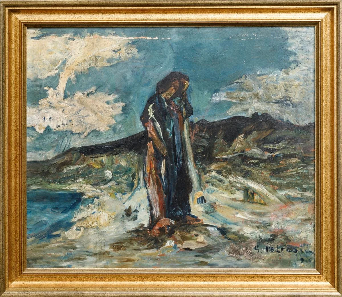 Femeie la malul mării, by Gheorghe Petrașcu, unspecified, 1915