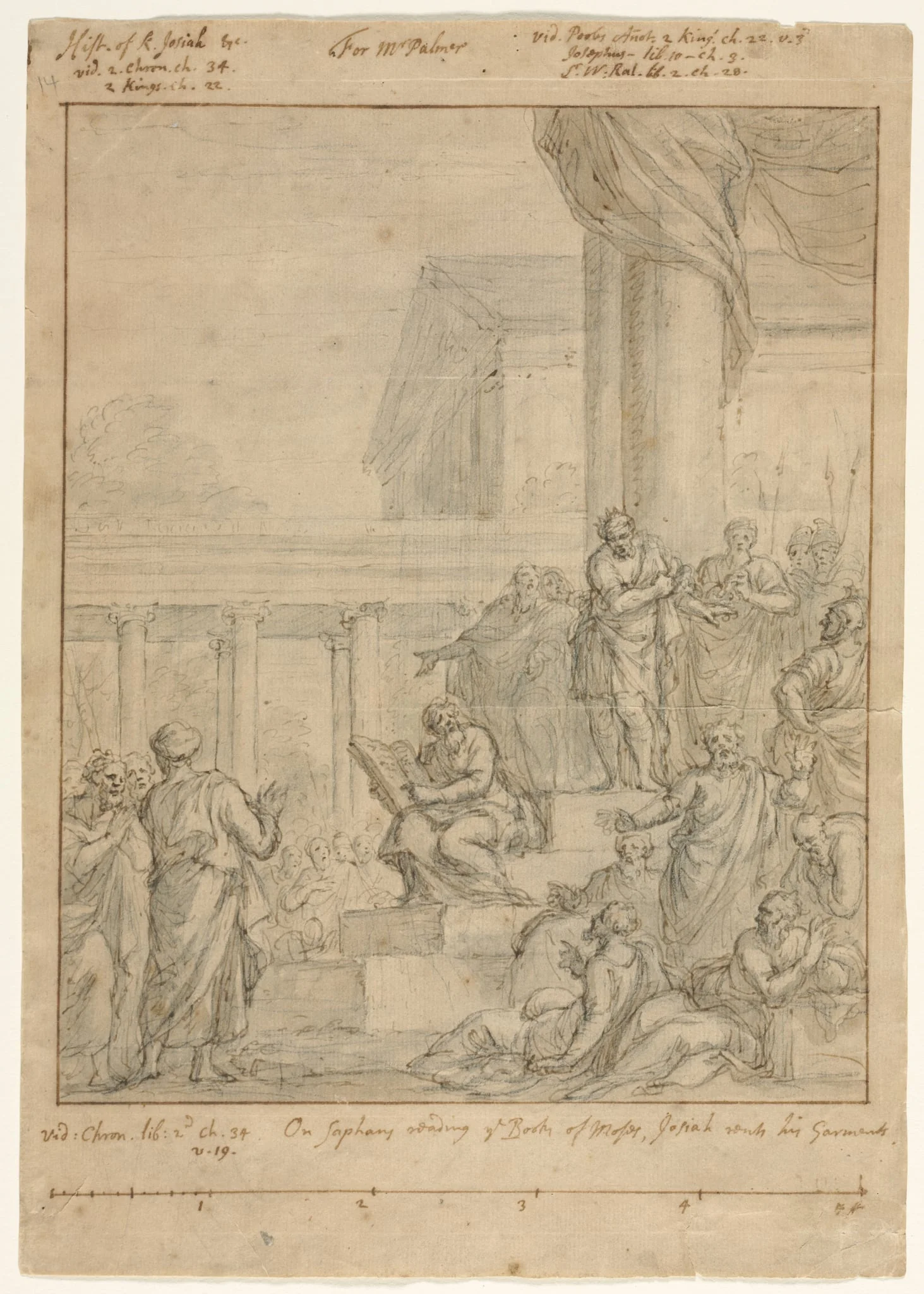 Study for King Josiah Rending his Garments, by James Thornhill, 1730
