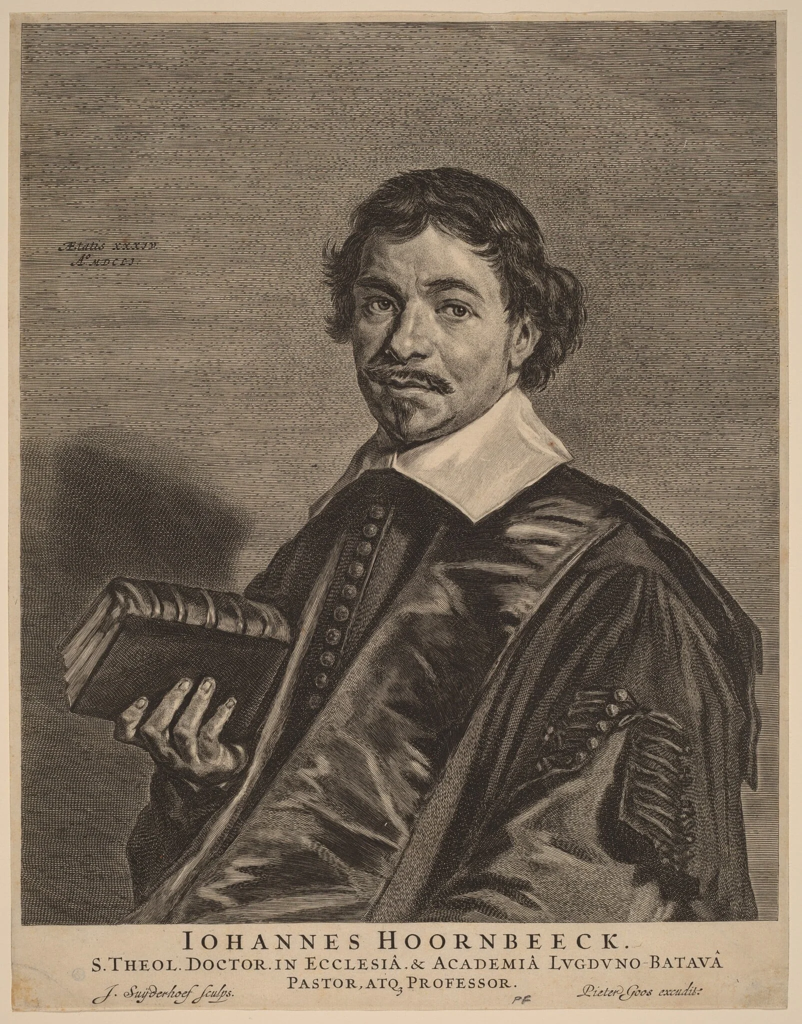Johannes Hoornbeeck, by Jonas Suyderhoff, ink, 1651