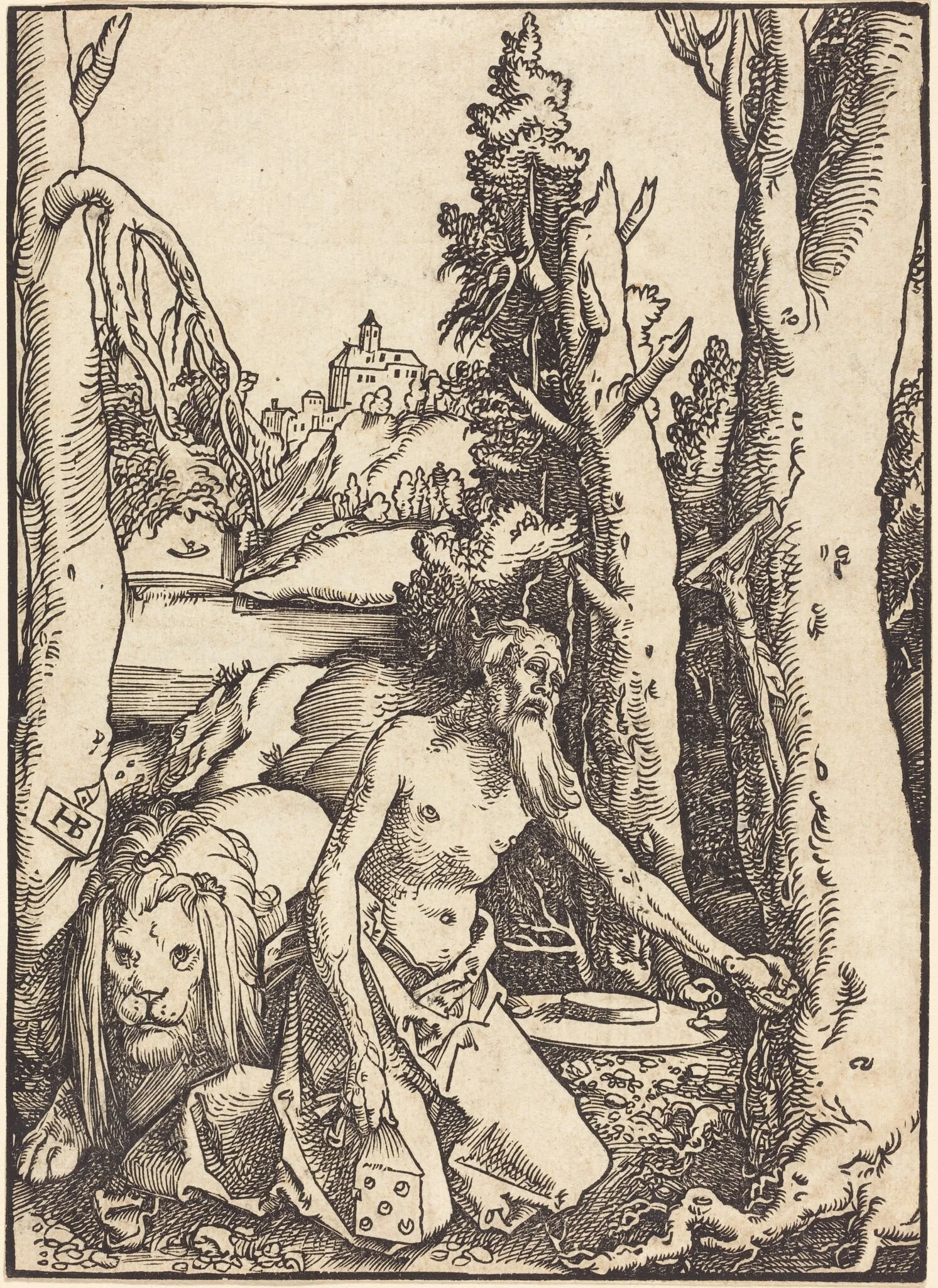 Saint Jerome in the Desert, by Hans Baldung Grien, ink, 1511