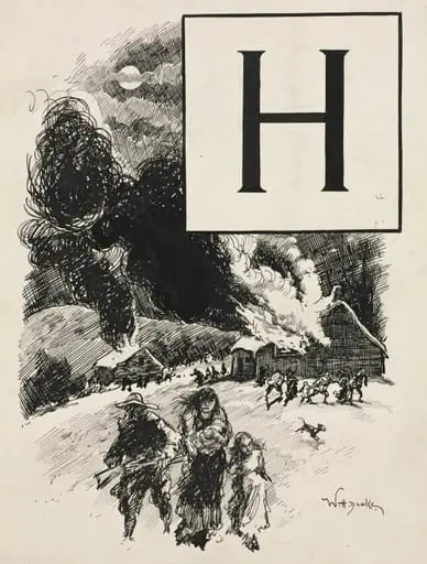 Inital H for Chapter LXXI from "Lorna Doone"