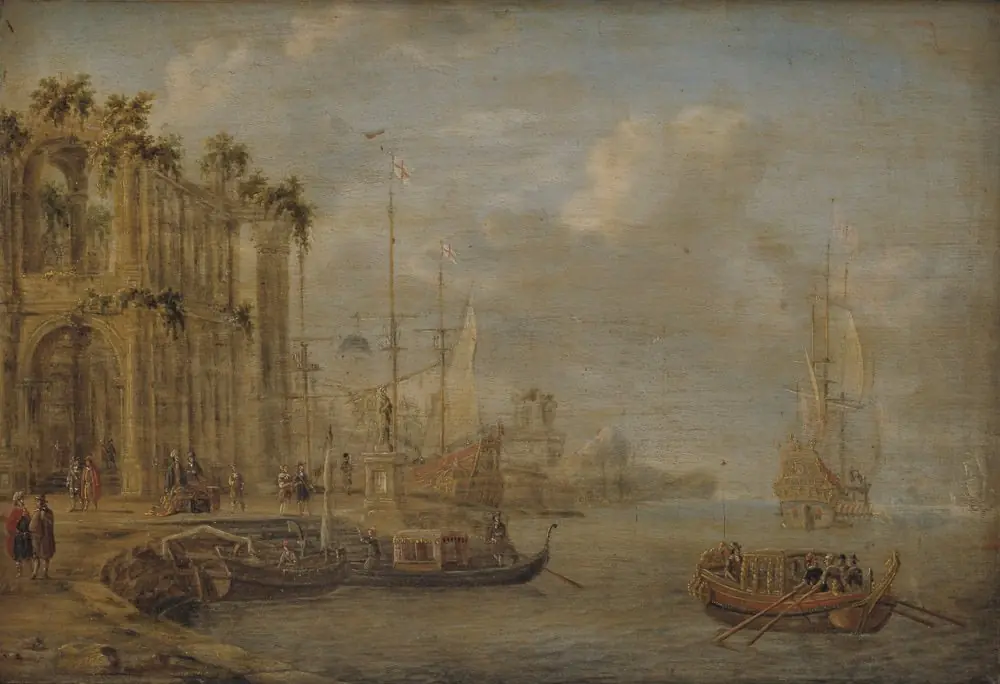 Harbour Scene with Antique Ruins