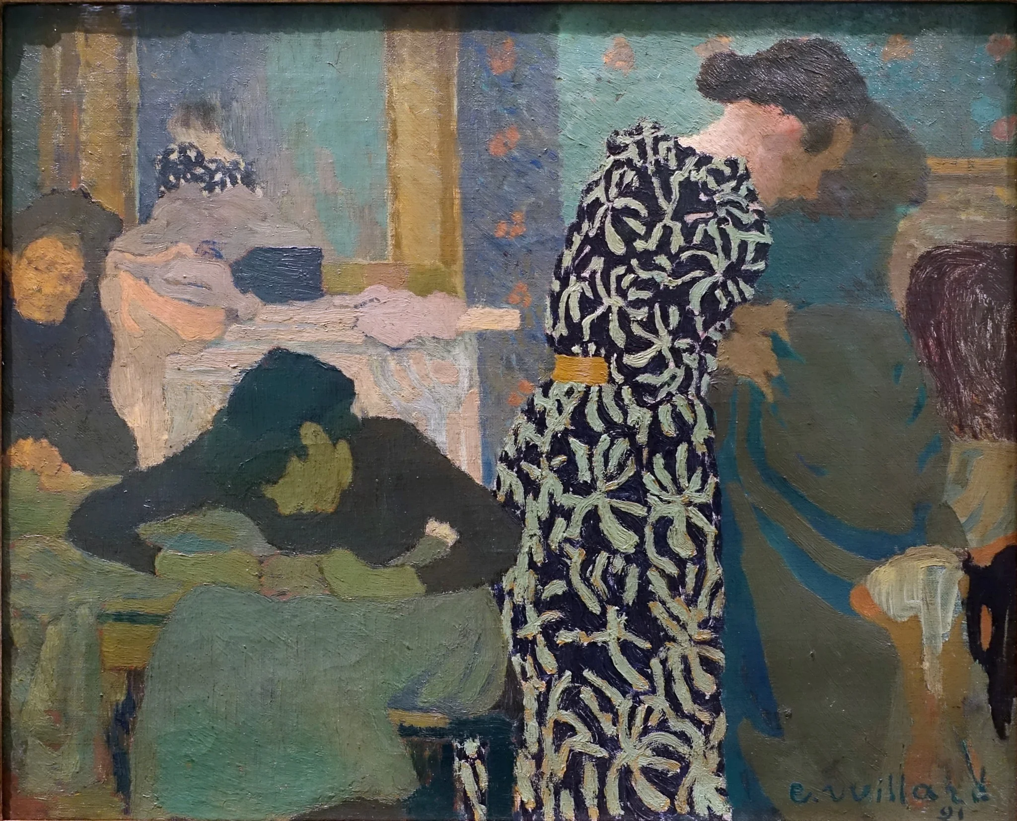 O vestido estampado, by Édouard Vuillard, oil, 1896