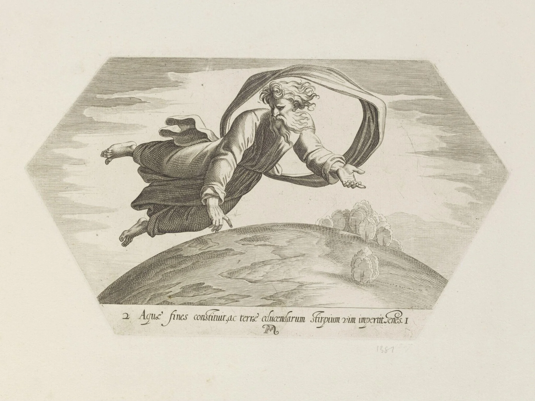 God dividing light from darkness, by Francesco Villamena, 1626