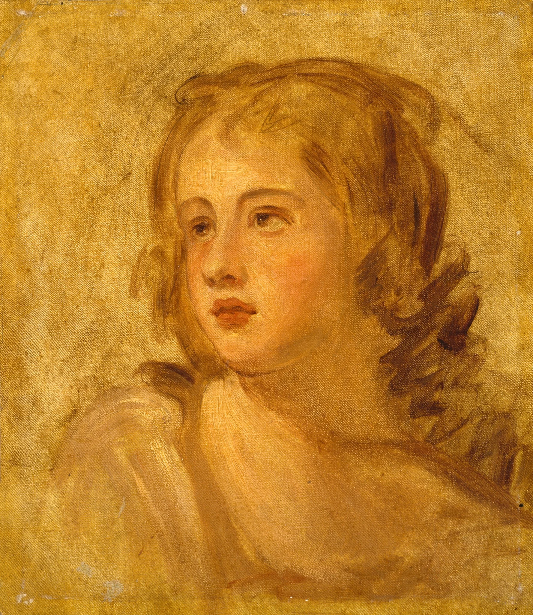 Head of a Woman, by George Romney, oil, 1778