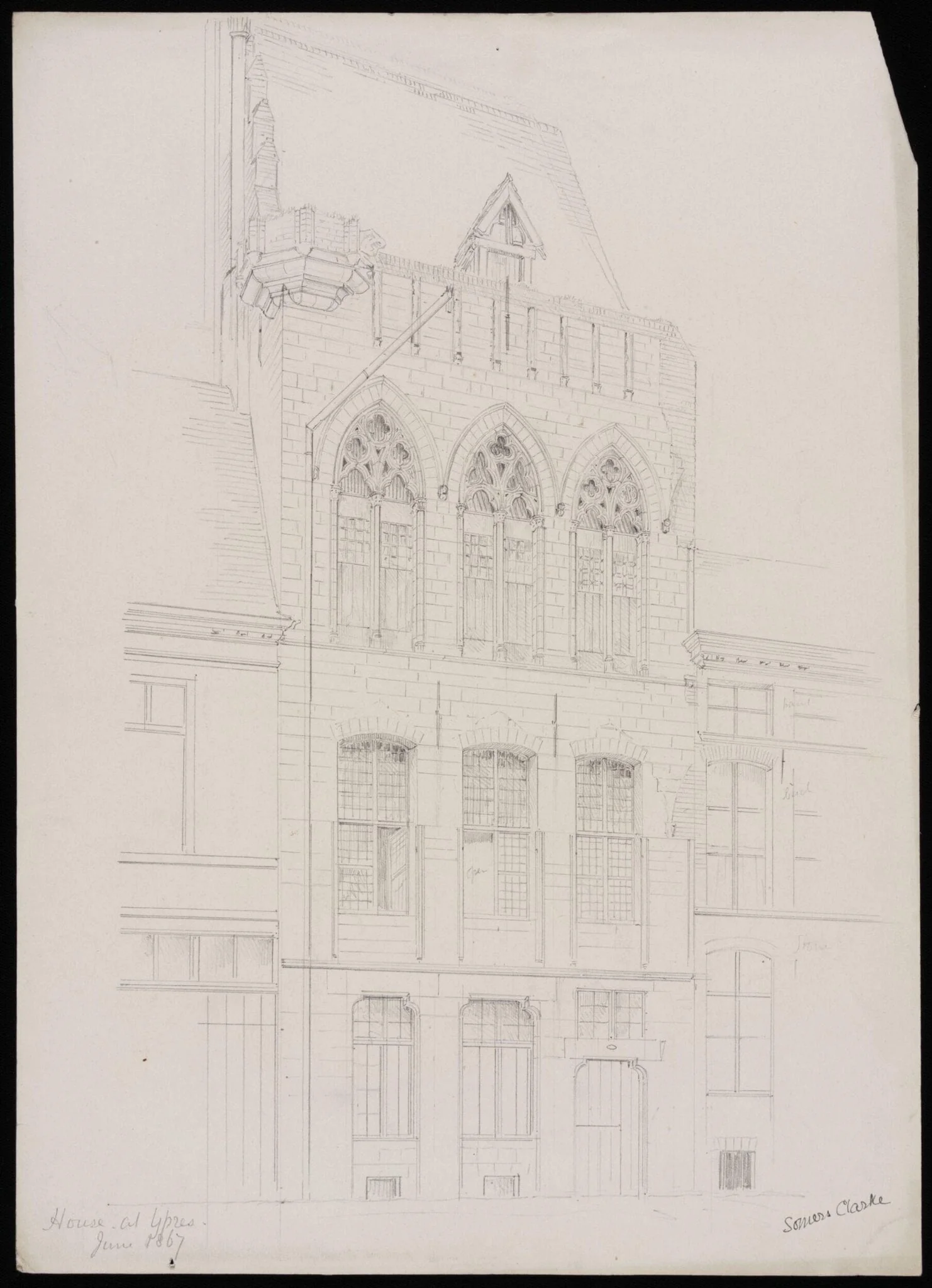 House at Ypres, by Somers Clarke, 1867