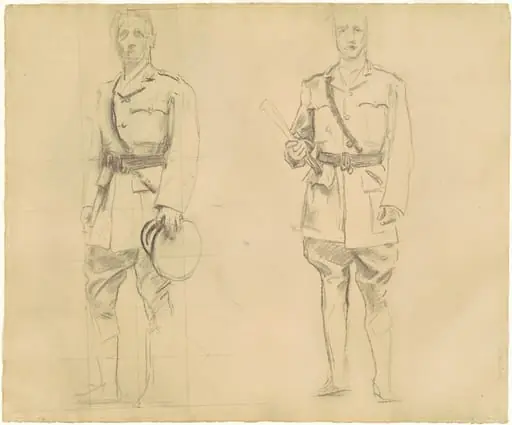 Studies of Generals Plumer and Haig for "General Officers of World War I" [recto]