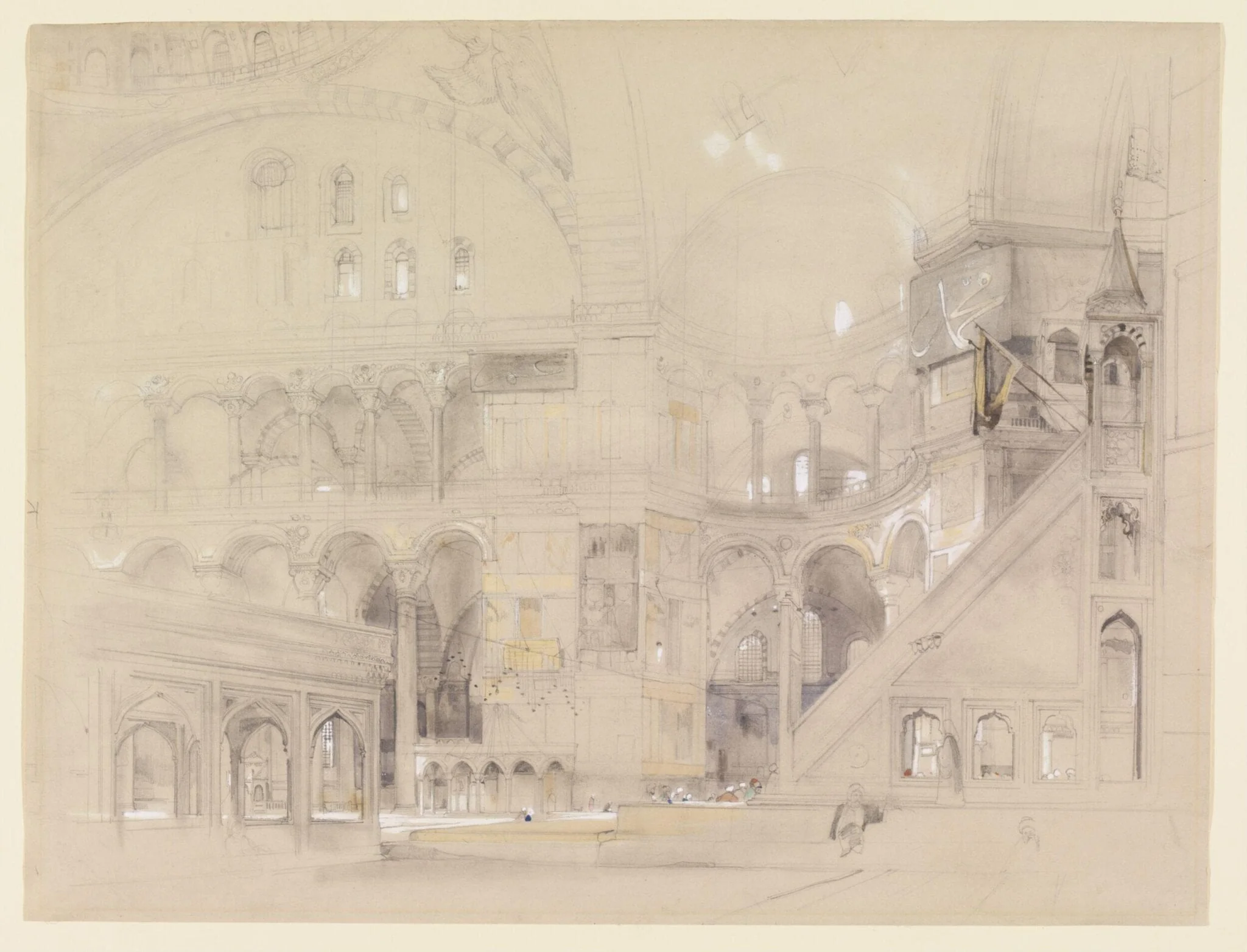 Interior of the Mosque of Aya Sofya, Istanbul  [Interior of Hagia Sophia, Constantinople]
