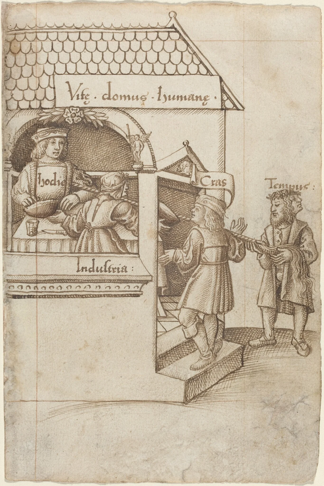 "Do Not Sit on the Grain Measure" [fol. 12 recto], by French early 16th Century, ink, 1514