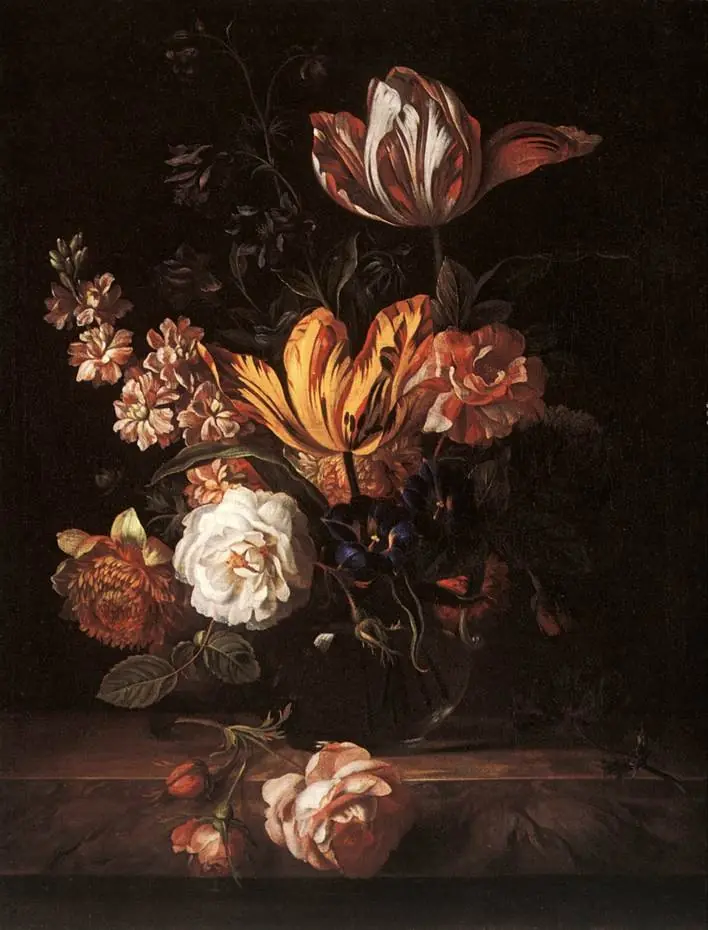 Flowers in a glass vase