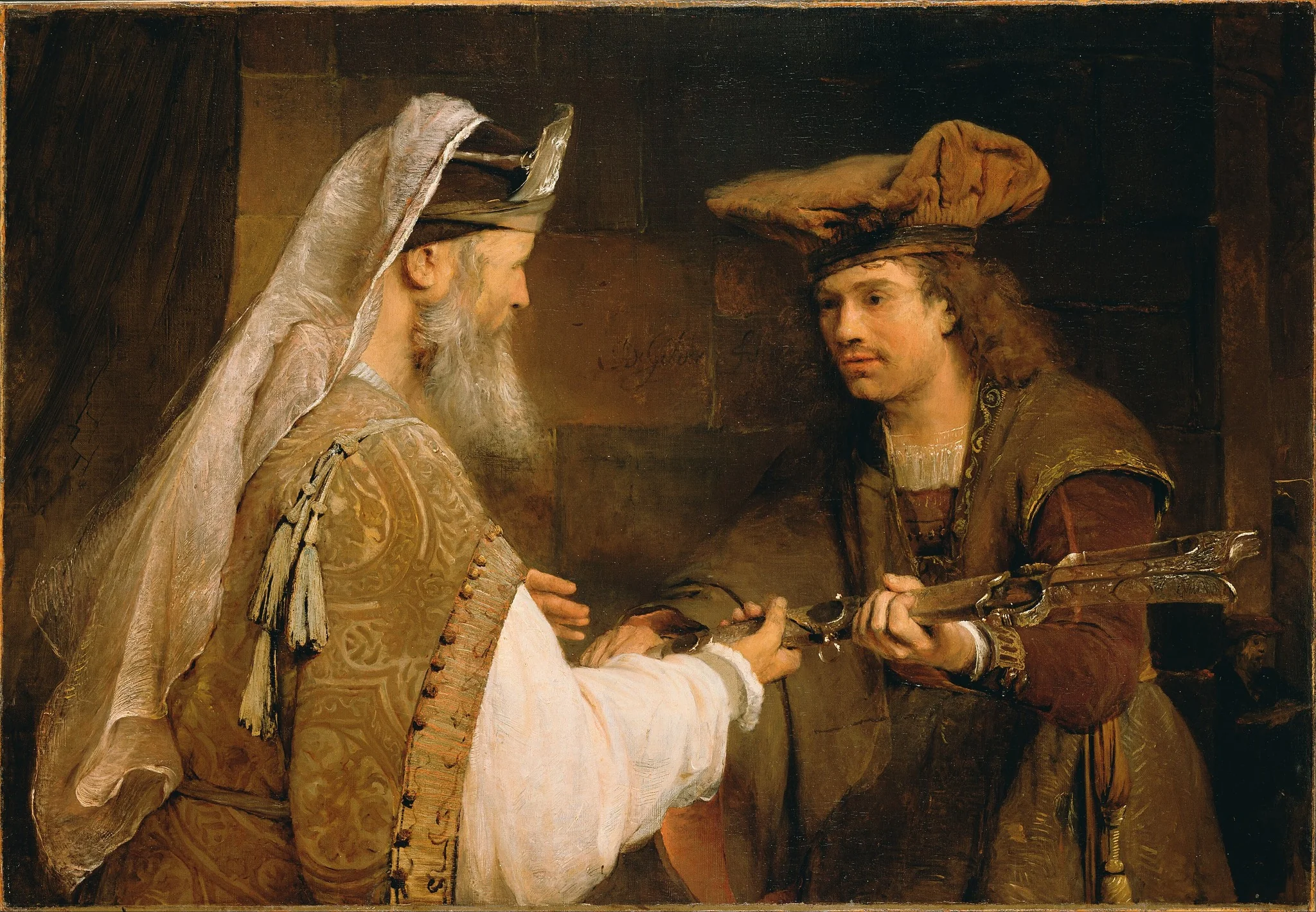 Ahimelech Giving the Sword of Goliath to David, by Arent de Gelder, oil, 1690