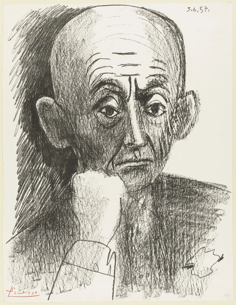 Untitled, by Pablo Picasso, ink, 1957
