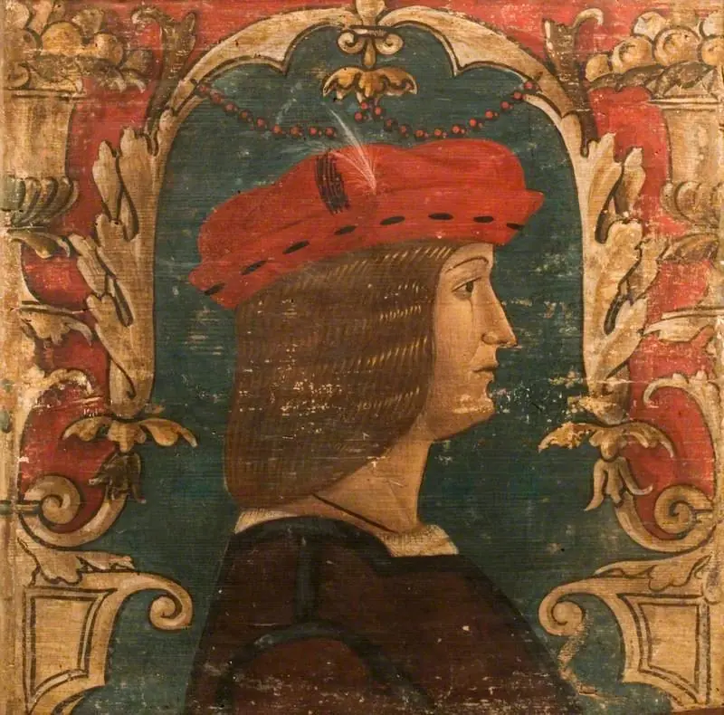 Profile Bust of a Man Facing Right (one of 29 painted panels from a frieze)