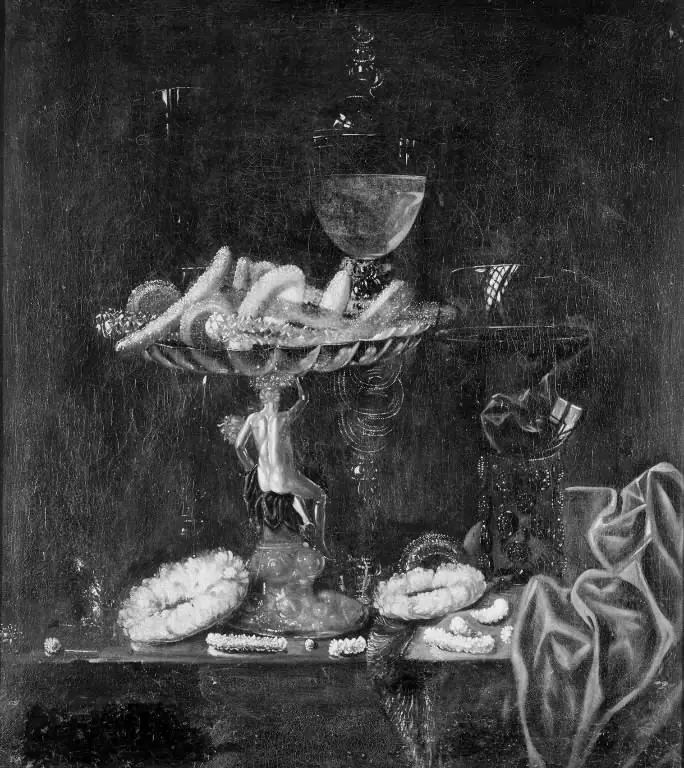 A Table with Drinking Vessel and Confectionery