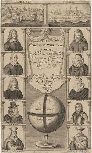 Title Page to the Moderne World of Words, or A Universal English Dictionary