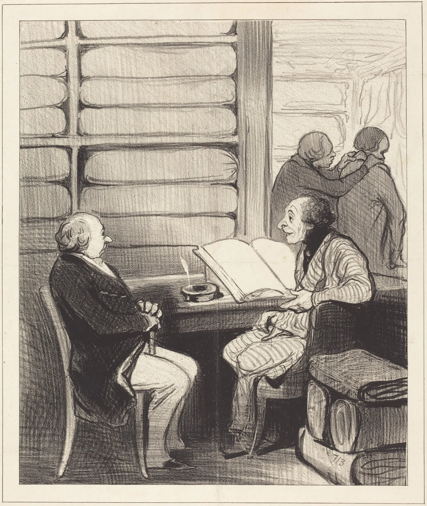 Oui, mon cher monsieur Badoulard, je vais..., by Honoré Daumier, ink, 1845