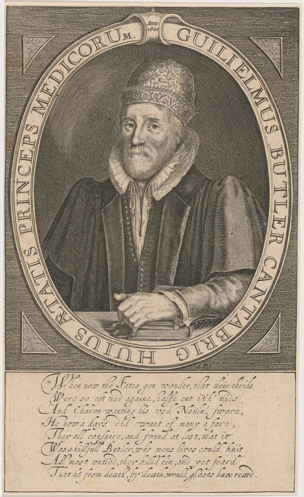 William Butler, Physician, by Simon van de Passe, ink, 1621