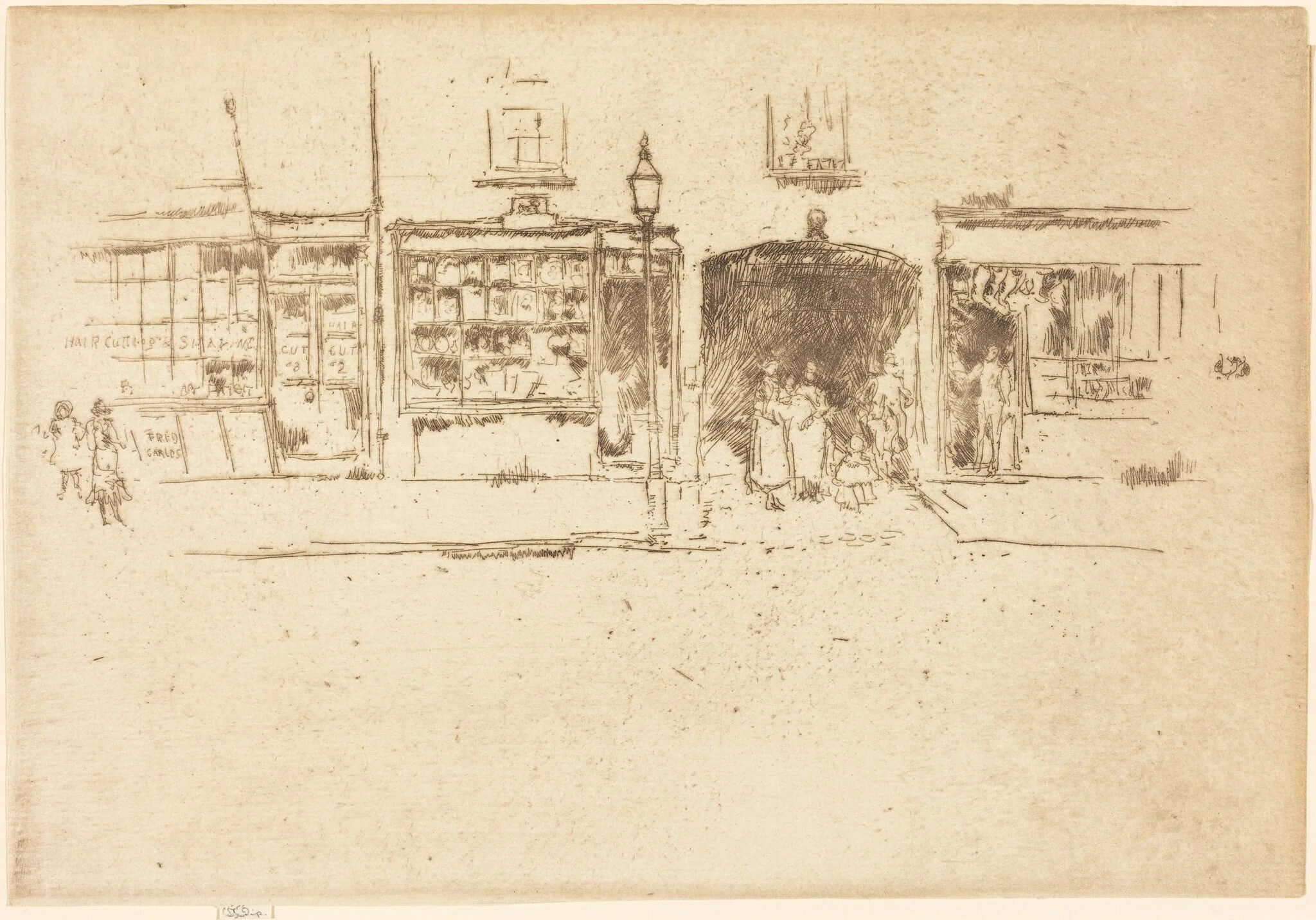 The Barber's, by James McNeill Whistler, ink, 1887