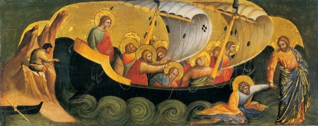 Jesus saves Peter from drowning