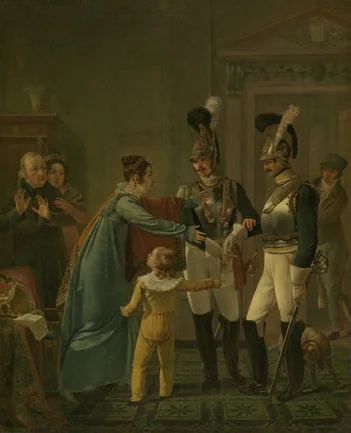 The Return of the Officer, by Jozef Geirnaert, oil, 1818
