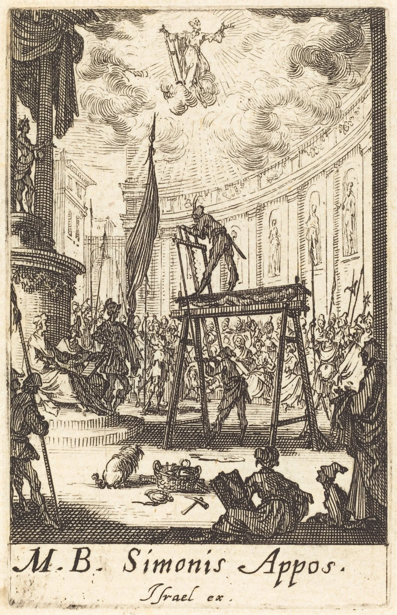 The Martyrdom of Saint Simon, by Jacques Callot, ink, 1634