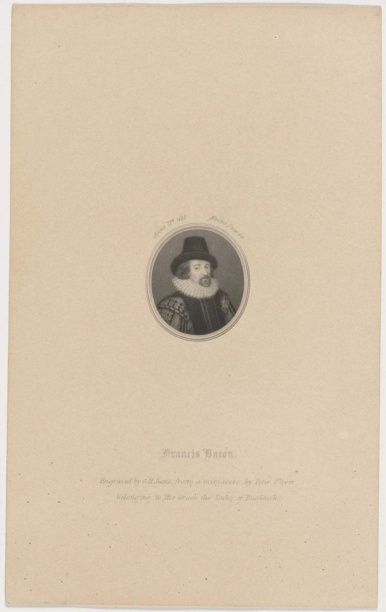 Francis Bacon, by Charles Henry Jeens, ink, 1853