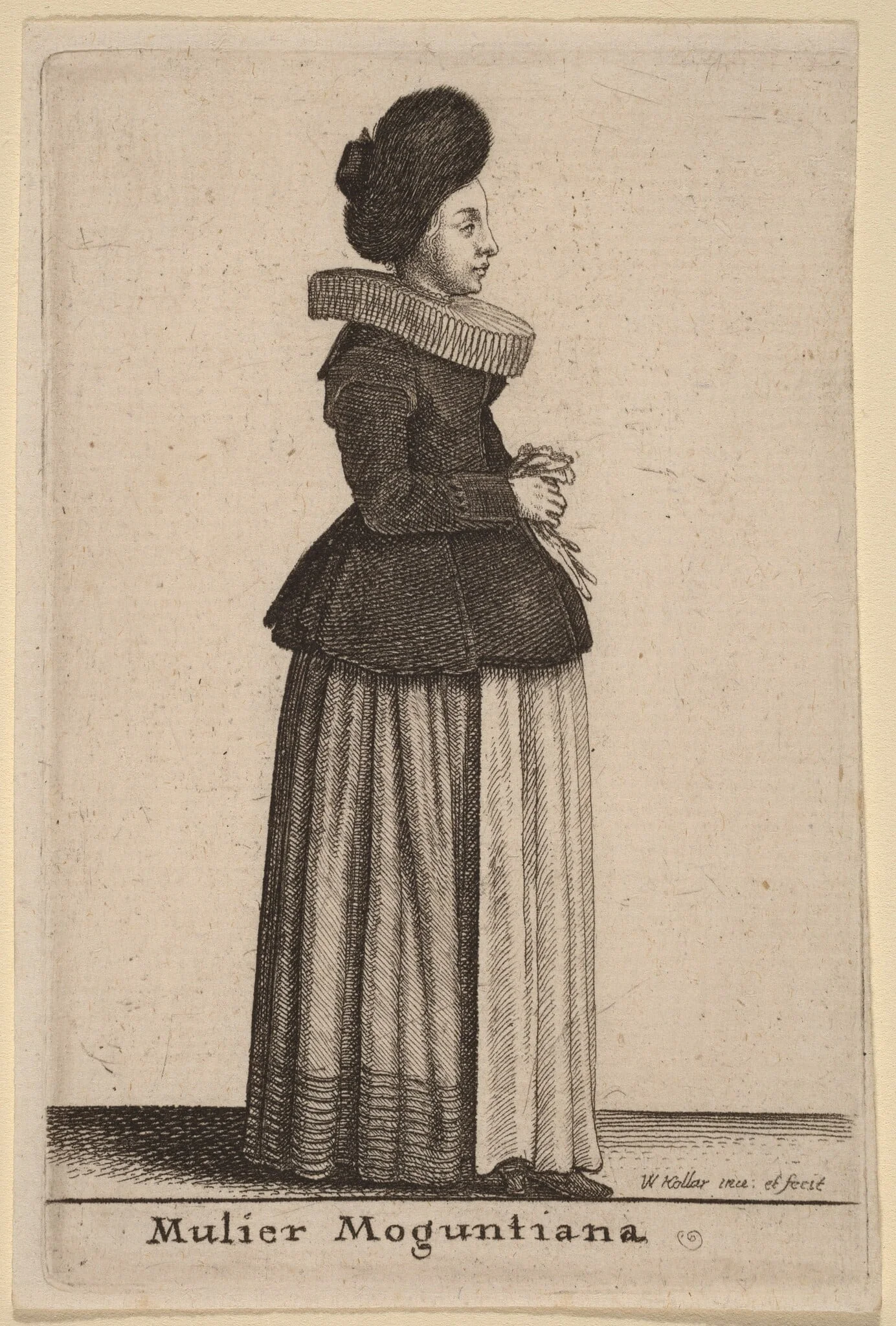 Mulier Moguntiana, by Wenceslaus Hollar, ink, 1643
