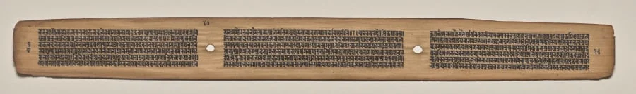 Text, folio 46 (verso), from a Manuscript of the Perfection of Wisdom in Eight Thousand Lines (Ashtasahasrika Prajnaparamita-sutra), by Unknown, unspecified, 14