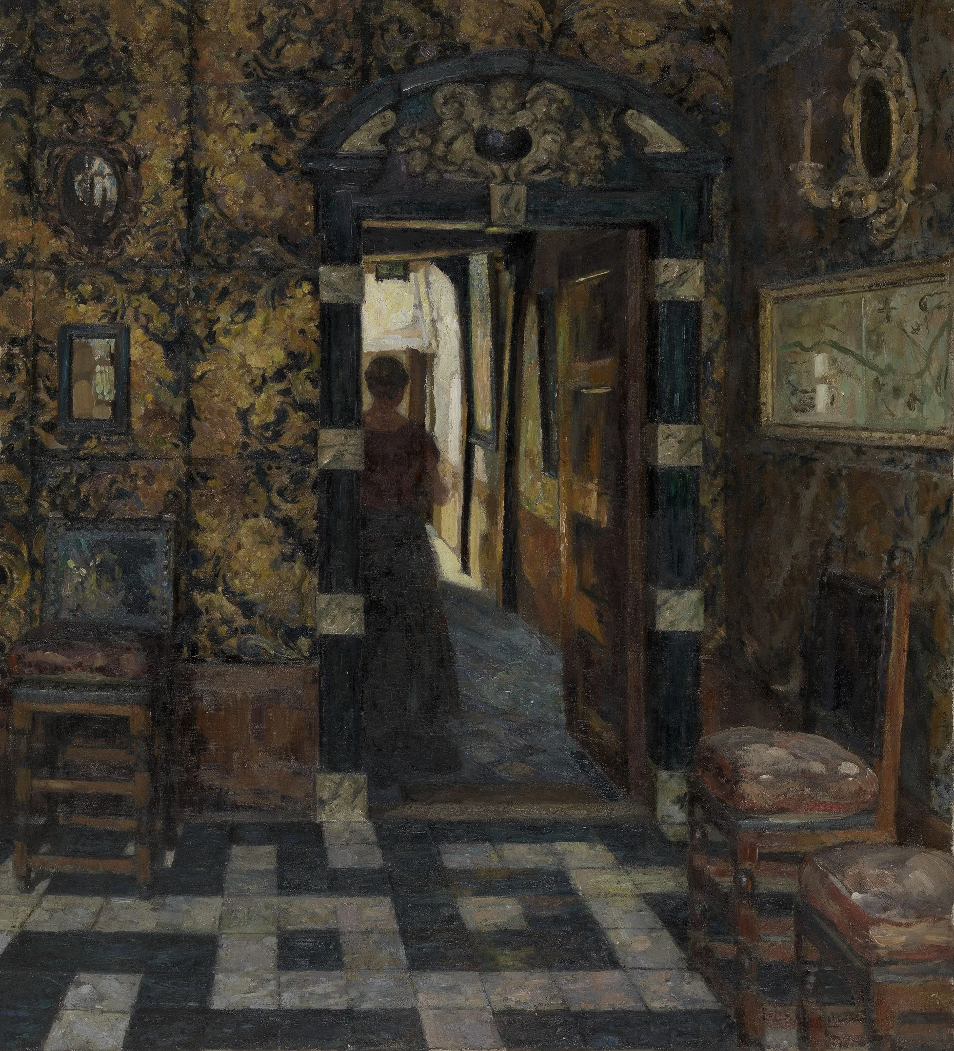 Interior, by Felix Gogo, oil, 1922