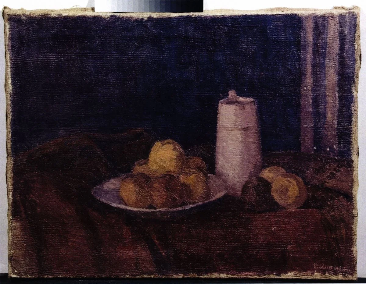 Natură moartă cu fructe, by Virgil Almășanu, 1955