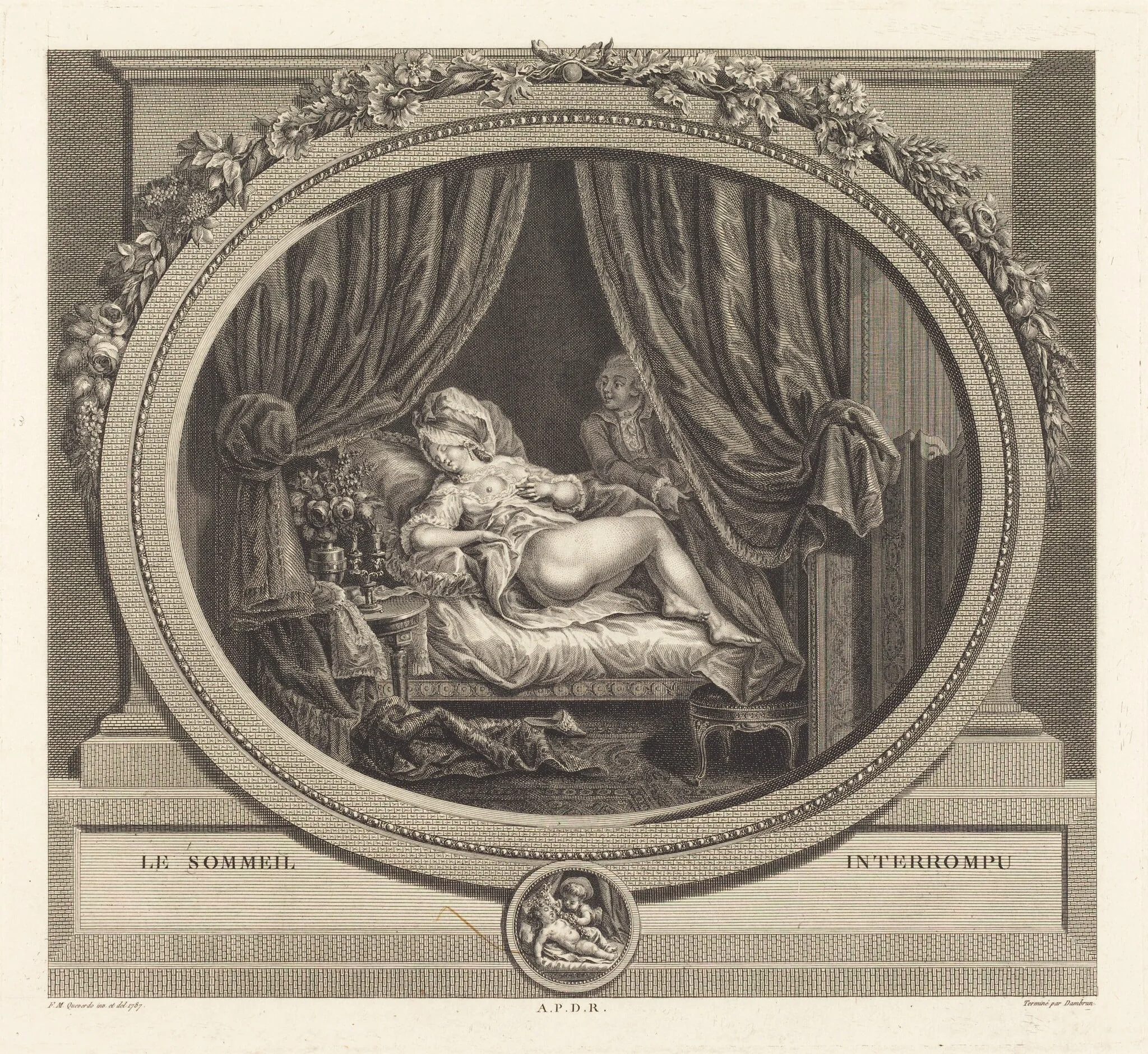 Le sommeil interrompu, by Jean Dambrun, ink, 1787