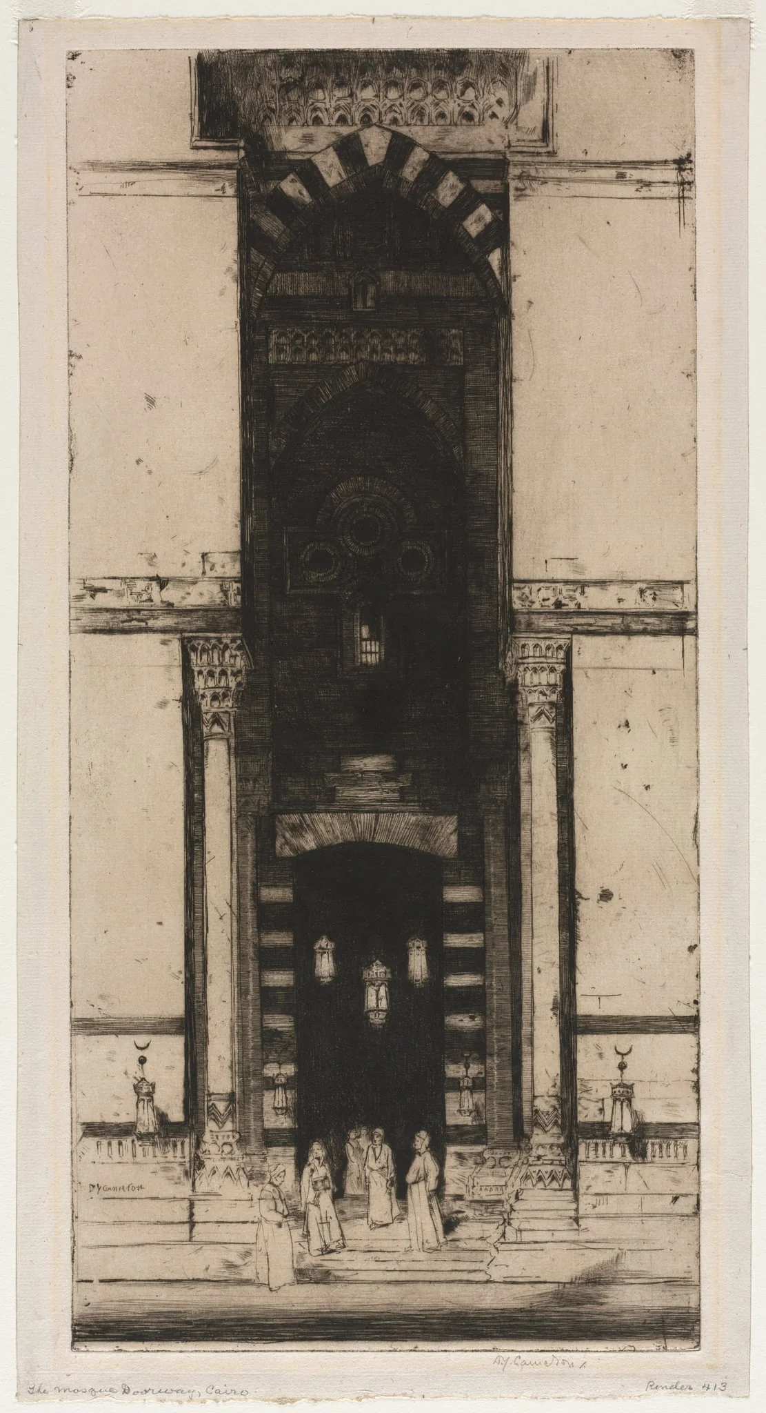 The Mosque Doorway, Cairo, by David Young Cameron, 1910