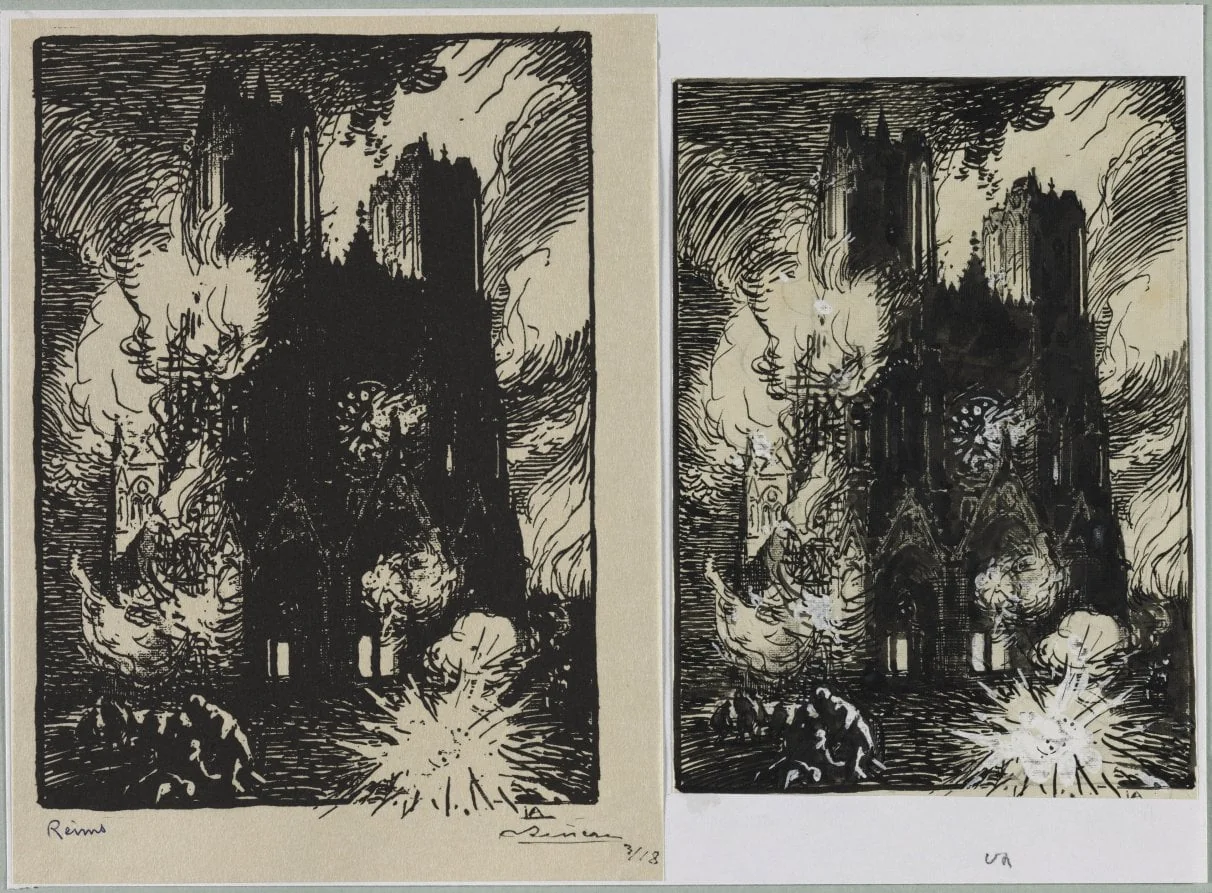 Reims, by Auguste Lepère, 1914