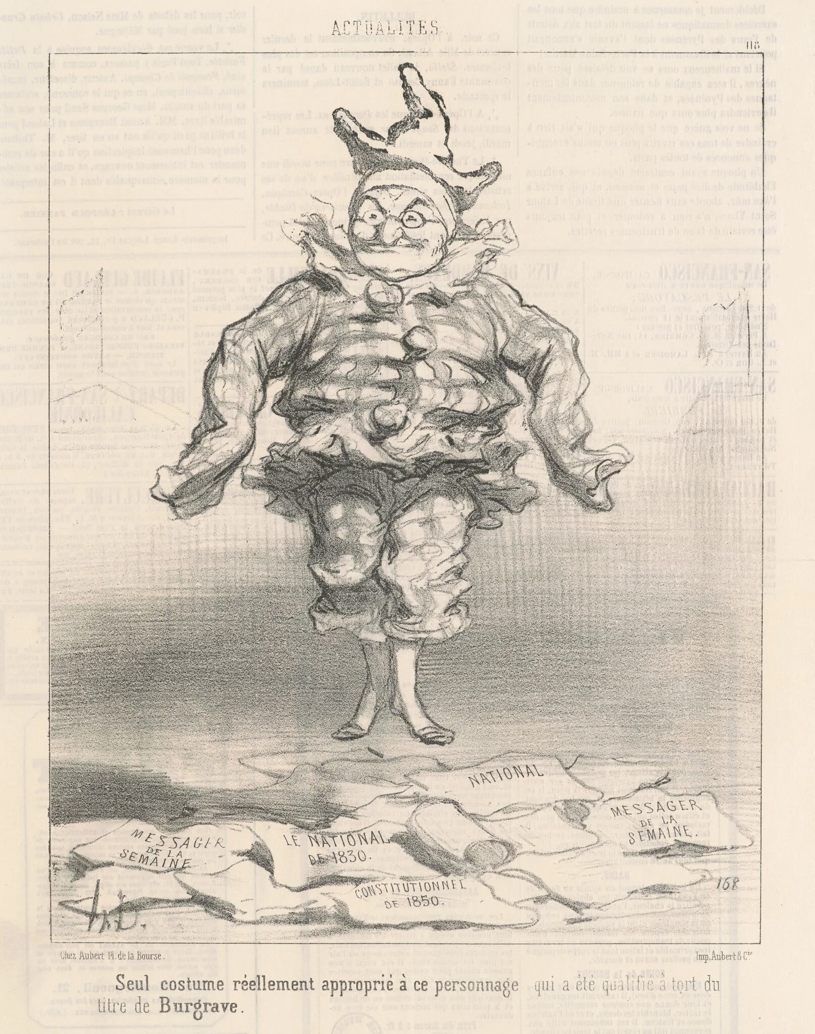 Seul costume ...approprié a ce personnage, by Honoré Daumier, ink, 1850