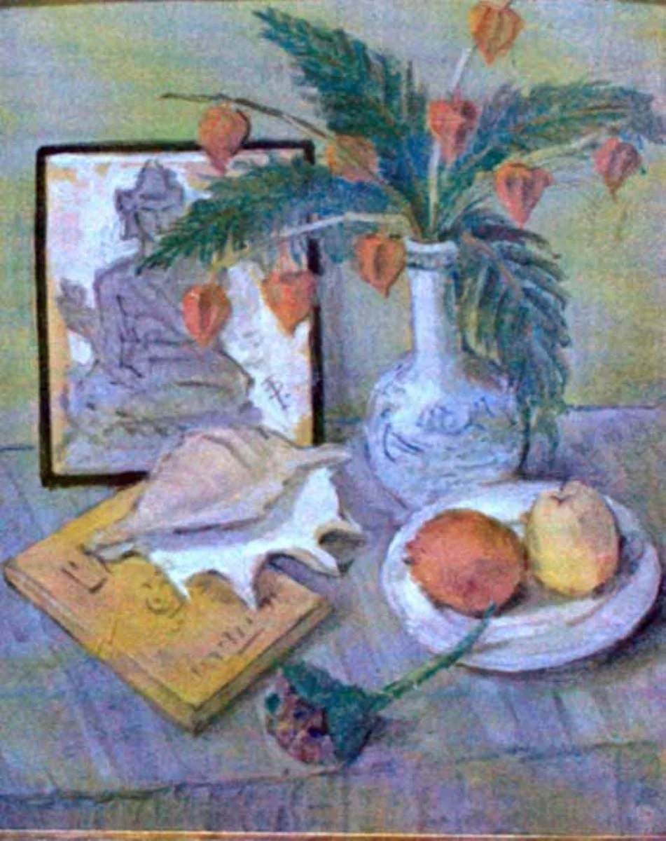 Natură statică cu scoică și fluturi, by Theodor Pallady, unspecified, 1943