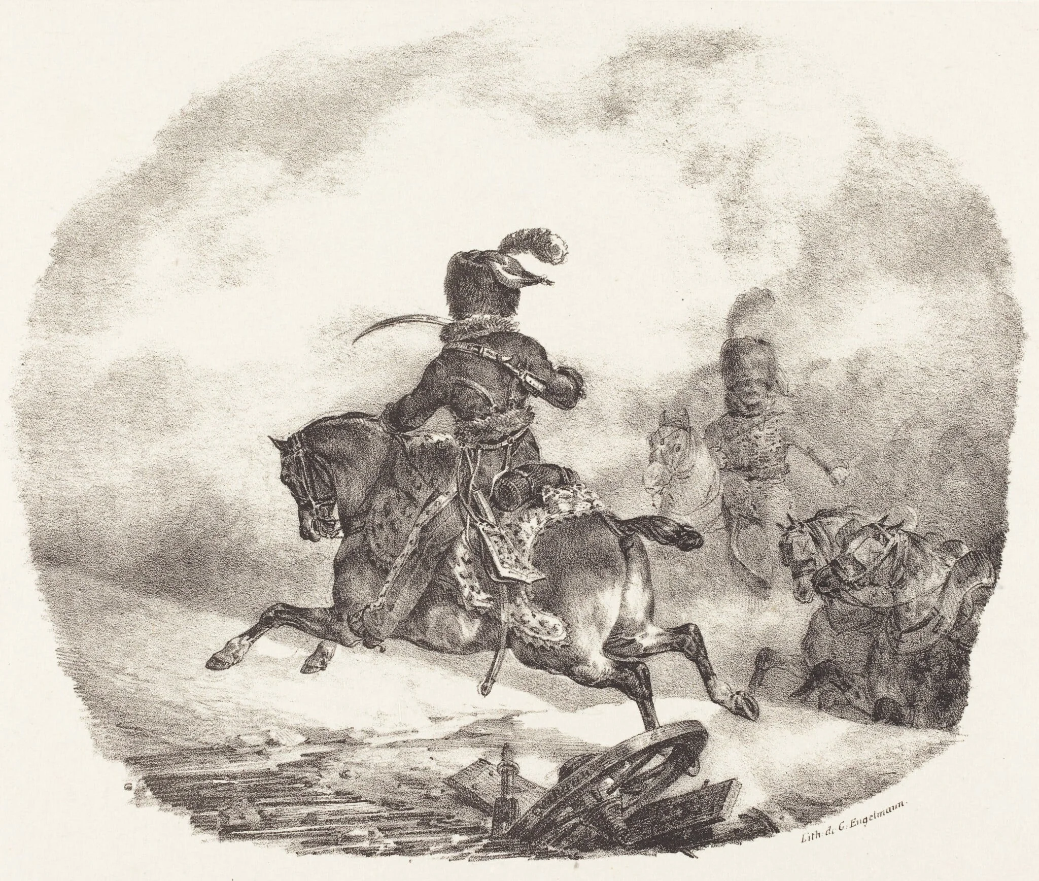 Light Artillery Officer of the  Imperial Guard (Officier d'artillerie legerie de la  garde imperiale), by Théodore Géricault, ink, 1823