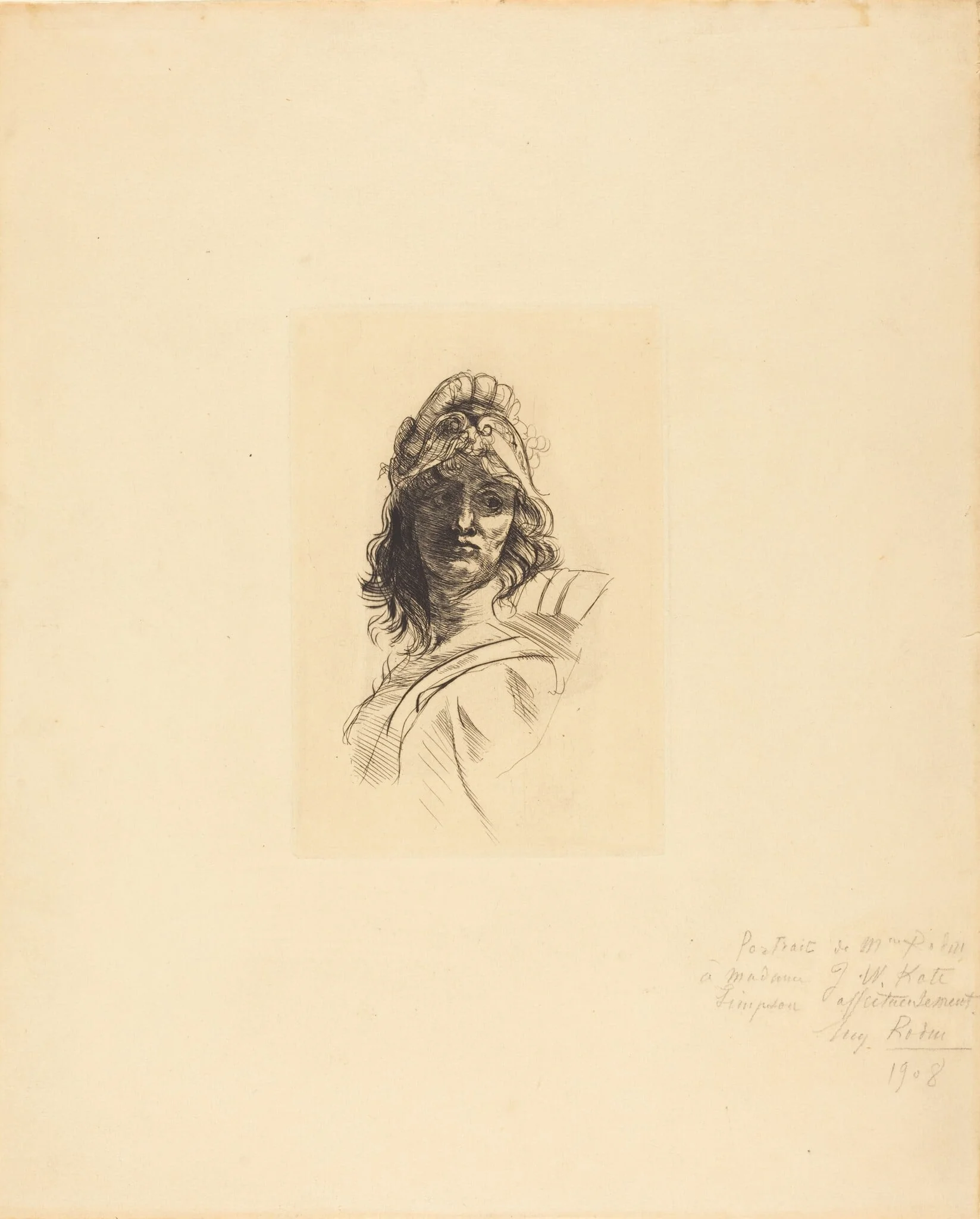 Buste de Bellone, by Auguste Rodin, ink, 1883
