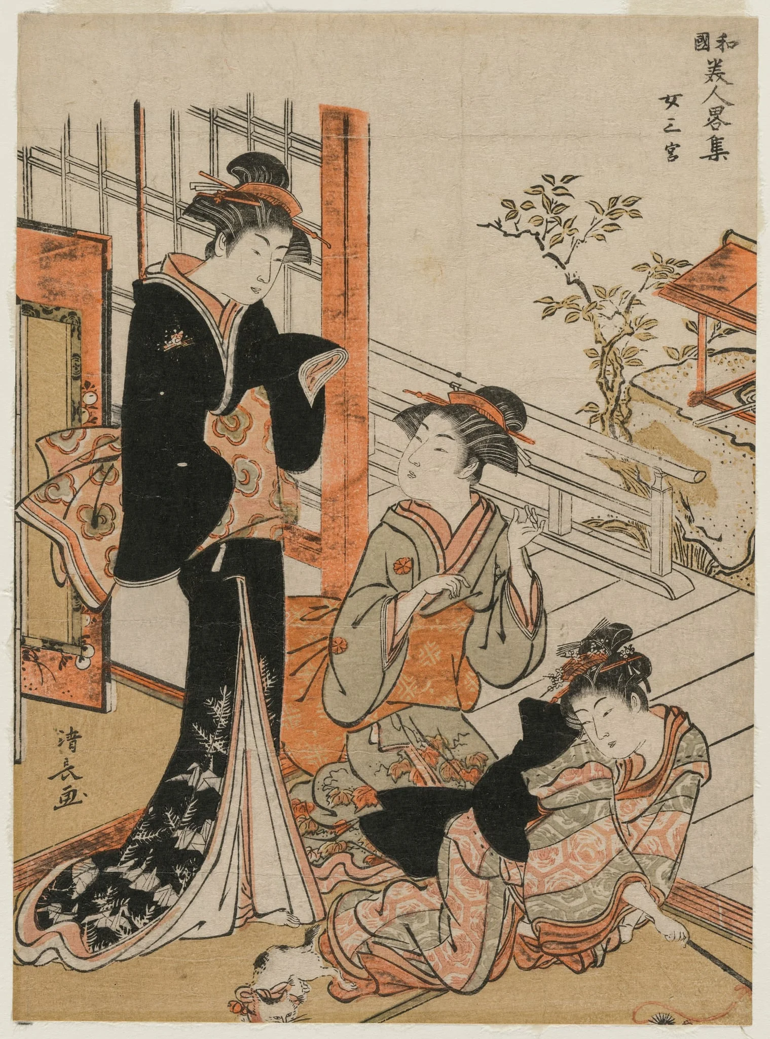 Three Women (from the series A Brief Collection of Japanese Beauties), by Torii Kiyonaga, 1781